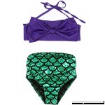 Girls Mermaid Swimsuit Fish Scale Beachwear Bow-Knot Halter Bra Tops Suggested Height 100cm40.8" B07N2SSYK8